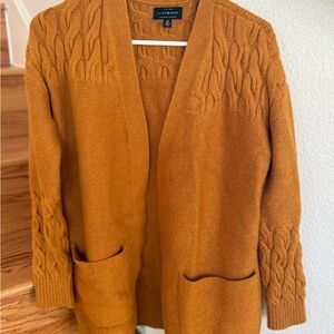 Lucky Brand Women's Gold Cable Knit Cardigan Sweater